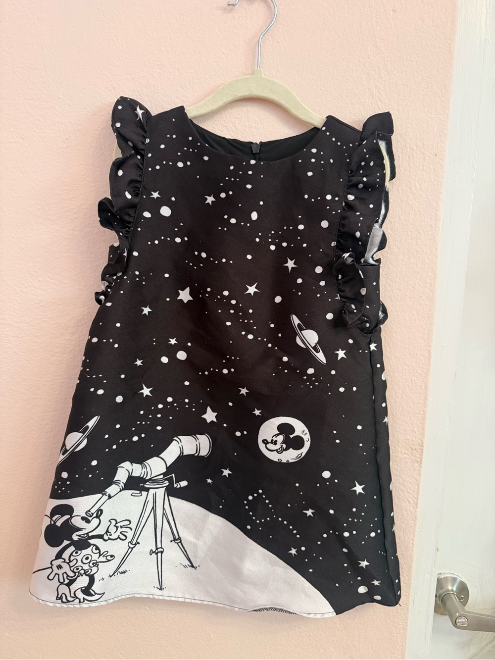 Disney Black & White Space Mickey MinnieSleeveless Dress for Kids